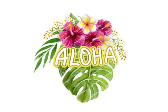 Aloha Hawaiian Greeting Tropical Flowers: A Digital Art Resource for Creators