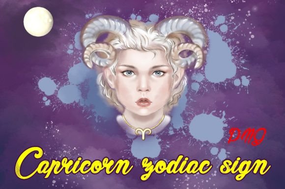 Capricorn Zodiac Sign Watercolor PNG: Elevating Digital Design with Earthy Elegance