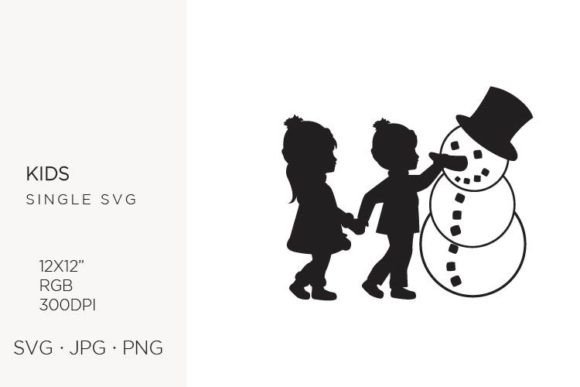 Charming Winter Clipart: Boy, Girl & Snowman