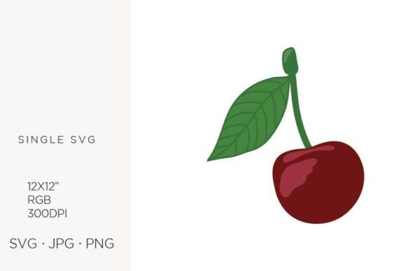 Cherry with Leaves: Versatile Vector Art