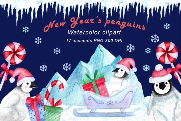Elevating Digital Design with Watercolor Clipart New Year s Penguins: A Strategic Asset for Modern Creators