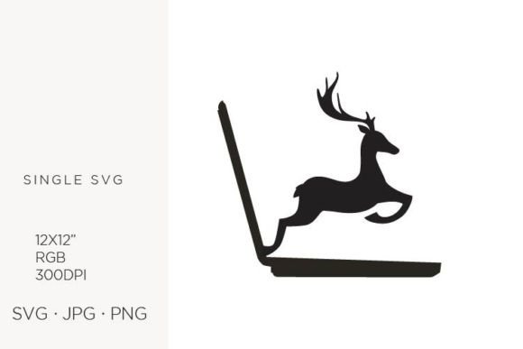Enhance Your Digital Projects with Deer Jump from Laptop Screen Vector Art