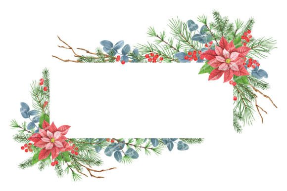 Enhancing Holiday Designs with Christmas Frame Watercolor Clipart PNG