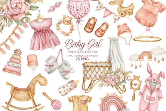 Evaluating the Practical Value of Watercolor Baby Girl Nursery Clipart for Design Projects