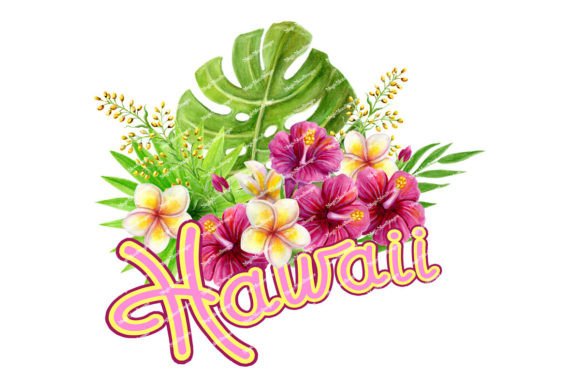 Hawaii Sublimation Design Tropic Flowers