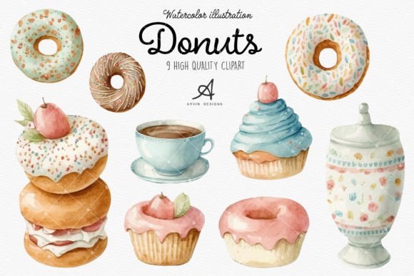 Mastering Watercolor Donuts Clipart for Sublimation and Digital Design
