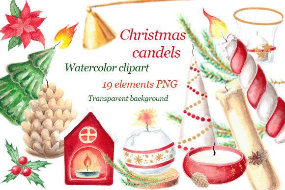 Strategic Visual Assets: Leveraging Watercolor Clipart Christmas Candles PNG for Brand Cohesion
